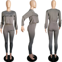 Load image into Gallery viewer, 2021 Fall Clothes for Women Letter Printing Casual Elastic Waist Loungewear Women Fashion New Arrival Long Sleeve Two Piece Set