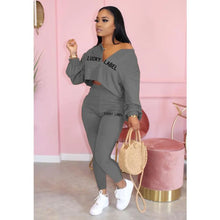 Load image into Gallery viewer, 2021 Fall Clothes for Women Letter Printing Casual Elastic Waist Loungewear Women Fashion New Arrival Long Sleeve Two Piece Set