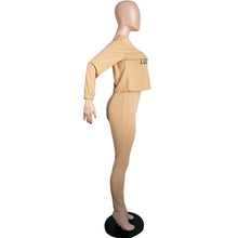 Load image into Gallery viewer, 2021 Fall Clothes for Women Letter Printing Casual Elastic Waist Loungewear Women Fashion New Arrival Long Sleeve Two Piece Set
