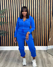 Load image into Gallery viewer, CM.YAYA Fashion Women's Set Long Sleeve Zipper Fly Hoodies and Jogger Cargo Pants 2023 Active Two 2 Piece Sets Outfit Tracksuit