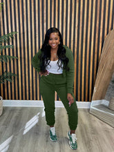 Load image into Gallery viewer, CM.YAYA Fashion Women's Set Long Sleeve Zipper Fly Hoodies and Jogger Cargo Pants 2023 Active Two 2 Piece Sets Outfit Tracksuit