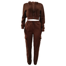 Load image into Gallery viewer, CM.YAYA Fashion Women's Set Long Sleeve Zipper Fly Hoodies and Jogger Cargo Pants 2023 Active Two 2 Piece Sets Outfit Tracksuit