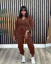 Load image into Gallery viewer, CM.YAYA Fashion Women's Set Long Sleeve Zipper Fly Hoodies and Jogger Cargo Pants 2023 Active Two 2 Piece Sets Outfit Tracksuit