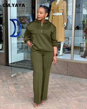 Load image into Gallery viewer, CM.YAYA Long Sleeve Women Set Loose Long Sleeve Hoodies Pant Suits 2024 Spring 2 Two Piece Sets Sporty Tracksuits Street Outfits