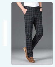Load image into Gallery viewer, Luxury Brand Men's Stripe Plaid Casual Pants Men Army Green Four Seasons High Quality Business Trousers Men's Slim Straight Pant