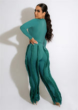 Load image into Gallery viewer, Elegant 2 Piece Sets Women Outfit 2024 Autumn Winter Long Sleeve Bodysuit Top and Tassel Pants Matching Sets Conjuntos Femininos