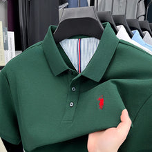Load image into Gallery viewer, 100% pure cotton high-end brand men's short sleeve polo shirt summer fashion original pony embroidery golf Paul casual T-shirt