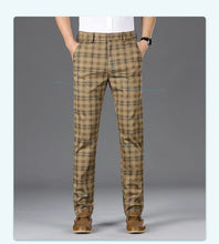 Load image into Gallery viewer, Luxury Brand Men's Stripe Plaid Casual Pants Men Army Green Four Seasons High Quality Business Trousers Men's Slim Straight Pant