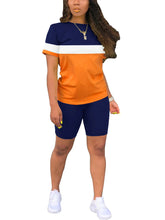 Load image into Gallery viewer, Women's Summer Two-Piece Set Running Sportswear Casual Loose T-Shirt Shorts Set round Neck Short Sleeve Soft Versatile Basic