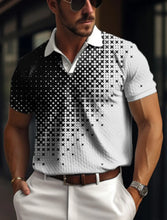 Load image into Gallery viewer, Men's Polo Shirt Button Up Polo Lapel Polo Shirt Golf Shirt Plaid Graphic Prints Geometry Street Casual Mesh Fabric Short Sleeve