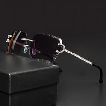 Load image into Gallery viewer, Fashion Rimless Square Sunglasses Vintage Diamond Brand Design Cut Lens Sun Glasses Men Women Metal Frame Luxury UV400 Eyewear