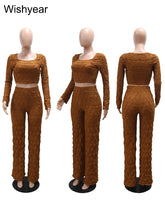 Load image into Gallery viewer, New Elegant Tracksuits Women's Outfits Long Sleeve T-shirt and Wide Leg Pants Suits Spring Fall Fitness 2 Piece Set Sportswear