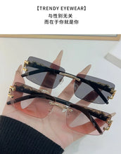 Load image into Gallery viewer, 1 PC Fashionable Women Men Sunglasses Frameless Rectangular Personalized Sunglasses for Daily Life Vintage Sun Glasses
