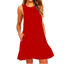 Load image into Gallery viewer, Women's Summer Casual Swing T-Shirt Dresses Beach Cover Up With Pockets Plus Size Loose T-shirt Dress