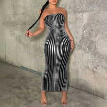 Load image into Gallery viewer, Mia Muse Women's Sleeveless Maxi Dress Spring Summer V-Neck Striped Wrap Ankle-Length Fashion Party Gown Junior Size