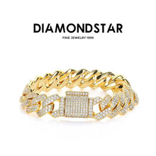 Load image into Gallery viewer, Rose Gold Plated Miami Curb Cuban Chain Bracelets Hip Hop 925 Sterling Silver Moissanite Cuban Link Chain Bracelets for Unisex