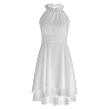 Load image into Gallery viewer, Summer Elegant Women Dresses High Waist Sexy Cropped Layered Solid Halter Dress Ladies Casual Sleeveless Chiffon Party Dress