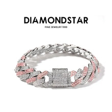 Load image into Gallery viewer, Rose Gold Plated Miami Curb Cuban Chain Bracelets Hip Hop 925 Sterling Silver Moissanite Cuban Link Chain Bracelets for Unisex