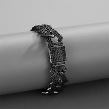 Load image into Gallery viewer, New Iced Out Crystal Full Black Hip Hop Men Women Choker Necklace Cool Box Clasp Curb Miami Cuba Chain Rapper Jewelry 40cm