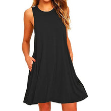 Load image into Gallery viewer, Women's Summer Casual Swing T-Shirt Dresses Beach Cover Up With Pockets Plus Size Loose T-shirt Dress