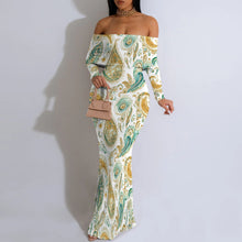 Load image into Gallery viewer, Women's Fall Off Shoulder Bodycon Dress Formal Long Sleeve Elegant Cocktail Party Maxi Dress Wedding Guest Dresses