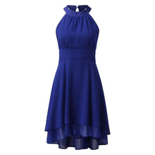 Load image into Gallery viewer, Summer Elegant Women Dresses High Waist Sexy Cropped Layered Solid Halter Dress Ladies Casual Sleeveless Chiffon Party Dress