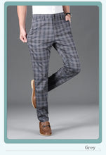 Load image into Gallery viewer, Luxury Brand Men's Stripe Plaid Casual Pants Men Army Green Four Seasons High Quality Business Trousers Men's Slim Straight Pant
