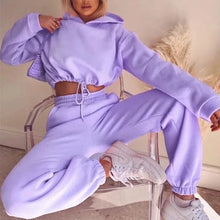 Load image into Gallery viewer, Fall Winter 2025 New Women's Hoodies Two Piece Set - Oversized Hoodie Sweatpants Sportswear Suit |Casual Sweatshirt Trouser Set