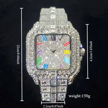 Load image into Gallery viewer, 2025 New Luxury Diamond Watch Men Fashion Iced Out Square Colorful Number Watches Hip Hop Bling Jewelry Reloj Hombre for Party