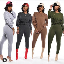Load image into Gallery viewer, two piece set women 2 piece set stacked leggings clothes for women outfits stacked pants tracksuit female fall clothes