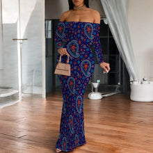 Load image into Gallery viewer, Women's Fall Off Shoulder Bodycon Dress Formal Long Sleeve Elegant Cocktail Party Maxi Dress Wedding Guest Dresses