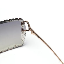 Load image into Gallery viewer, Ruiao Luxury high quality rimless diamond cut nylon lens UV400 Sunglasses fashion square metal legs glasses for men women