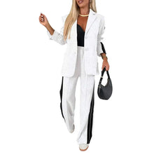 Load image into Gallery viewer, 2 Piece Set Women Outfit Winter Fall Fashion V neck Long Sleeve Coat Elegant Straight Leg Pant Set Women Sports Clothing