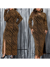 Load image into Gallery viewer, Women s Long Sleeve Maxi Dress with V-Neckline and Floral Print Elegant Boho Style Party Dress for Streetwear and Casual Wear