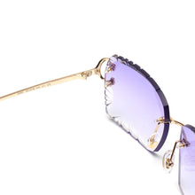 Load image into Gallery viewer, Ruiao Luxury high quality rimless diamond cut nylon lens UV400 Sunglasses fashion square metal legs glasses for men women