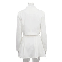 Load image into Gallery viewer, New Elegant Y2K Long Sleeve Button Blazer Coat Crop Top Pleated Skirt Suit for Women Outfits Autumn Women Two Piece Skirt Set