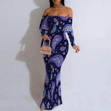 Load image into Gallery viewer, Women's Fall Off Shoulder Bodycon Dress Formal Long Sleeve Elegant Cocktail Party Maxi Dress Wedding Guest Dresses