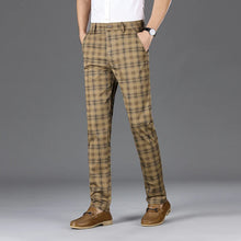 Load image into Gallery viewer, Luxury Brand Men's Stripe Plaid Casual Pants Men Army Green Four Seasons High Quality Business Trousers Men's Slim Straight Pant