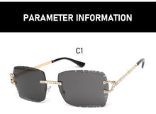 Load image into Gallery viewer, Fashion Rimless Square Sunglasses Vintage Diamond Brand Design Cut Lens Sun Glasses Men Women Metal Frame Luxury UV400 Eyewear