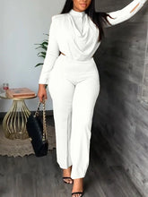 Load image into Gallery viewer, Sexy Off Waist Long Sleeve Shirt Trousers Office Lady Spring Summer Fashion Elegant Solid Pants Two Piece Set Women Outfit 2023