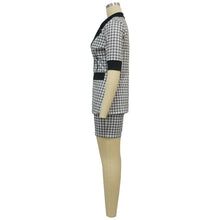 Load image into Gallery viewer, Women Two Piece Sets Outfits Elegant Tweed Slim Shorts Short Coat Tops Lady Clothes Formal Business Office Work Suits
