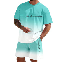 Load image into Gallery viewer, Men'S Summer Suit Short-Sleeved T-Shirt Top Loose Shorts Pure Cotton Letter Print Round Neck Outdoor Breathable Casual Men Wear