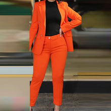 Load image into Gallery viewer, Women Two Pieces Pant Suits, Spring Autumn Loungewear Solid Fashion Matching Sets, 2023 Cardigan Top Pencil Pants Ladies Outfit