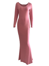 Load image into Gallery viewer, Elegant Women s Long Sleeve Round Neck Solid Color Maxi Dress with Fit Design for Casual and Home Wear