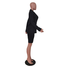 Load image into Gallery viewer, Office Lady Female Short Sets Long Sleeves Single Breasted Blazer Suit Elegant OL High Waist Pants Two Piece Set Women Outfit
