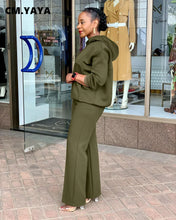 Load image into Gallery viewer, CM.YAYA Long Sleeve Women Set Loose Long Sleeve Hoodies Pant Suits 2024 Spring 2 Two Piece Sets Sporty Tracksuits Street Outfits