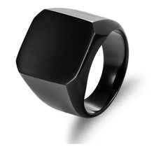 Load image into Gallery viewer, New 2023 Metal Glossy Rings for Men Geometric Width Signet Square Finger Punk Style Fashion Ring Jewelry Accessories Whole Sale