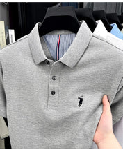 Load image into Gallery viewer, 100% pure cotton high-end brand men's short sleeve polo shirt summer fashion original pony embroidery golf Paul casual T-shirt
