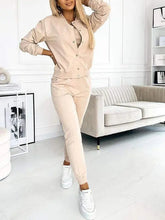 Load image into Gallery viewer, Autumn Winter New Women's Sets Simple Versatile Sleeveless Vest Short Vintage Cardigan Jacket Sports Pants Sexy 3 Piece Sets