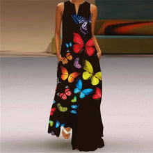 Load image into Gallery viewer, Vintage Maxi Dress Women Summer Loose Sleeveless Long Dresses Elegant Lady V Neck Pocket Boho Beach Sundress Vestidos Plus Size